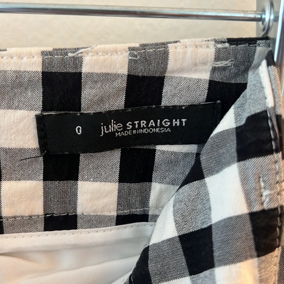 Loft checkerboard Julie Straight leg pants Size 0 - Picture 4 of 4